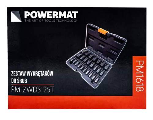 Csavarkiszedő készlet 25 részes, 1/8"–7/8", 42CrMo acél, kofferben, PM-ZWDS-25T – Powermat (PM1618)