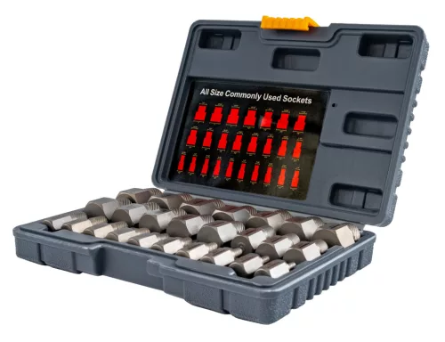 Csavarkiszedő készlet 25 részes, 1/8"–7/8", 42CrMo acél, kofferben, PM-ZWDS-25T – Powermat (PM1618)