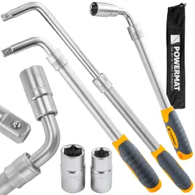   Teleszkópos kerékkulcs 1/2", állítható hosszúság, 17–23 mm dugófejekkel, PM-KLDK-530T – Powermat (PM1620)