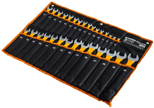 Csillag-villáskulcs készlet 30 részes, gumírozott nyéllel, 6–32 mm, CrV, PM-KPLO-30SU-PRO – Powermat (PM1624)