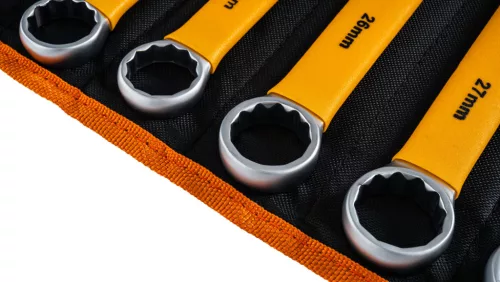 Csillag-villáskulcs készlet 30 részes, gumírozott nyéllel, 6–32 mm, CrV, PM-KPLO-30SU-PRO – Powermat (PM1624)