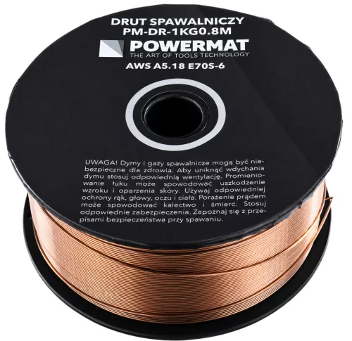 Hegesztőhuzal SG2 0,8 mm, 1 kg, rezezett, MIG/MAG, PM-DR-1KG0.8M – Powermat (PM1625)