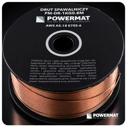 Hegesztőhuzal SG2 0,8 mm, 1 kg, rezezett, MIG/MAG, PM-DR-1KG0.8M – Powermat (PM1625)