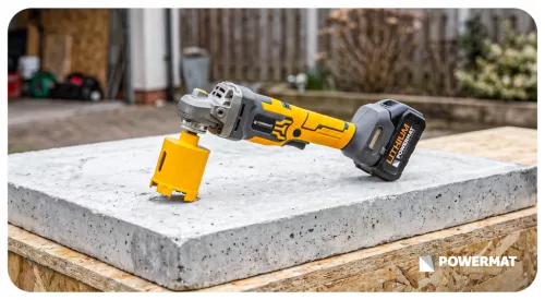 Gyémánt dobozfúró szegmenses 83 mm, M14, 95 mm hossz, betonhoz, PM-DWK-83x95M14M – Powermat (PM1626)