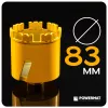 Gyémánt dobozfúró szegmenses 83 mm, M14, 95 mm hossz, betonhoz, PM-DWK-83x95M14M – Powermat (PM1626)