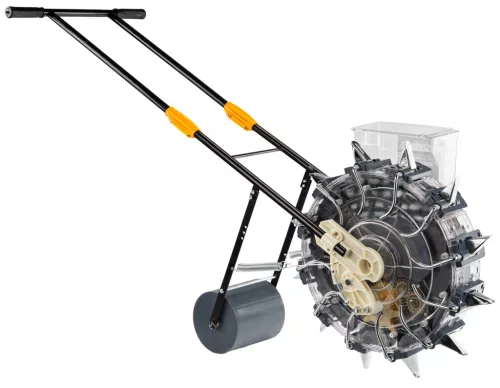 Kézi tolós vetőgép, szemenkénti vetés, 3,7 kg tartály, kukoricához, babhoz, PM-SRO-25T – Powermat (PM1628)