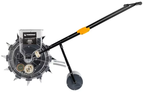 Kézi tolós vetőgép, szemenkénti vetés, 3,7 kg tartály, kukoricához, babhoz, PM-SRO-25T – Powermat (PM1628)