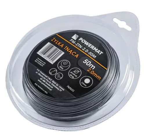 Damil fűkaszához 2,0 mm × 50 m, kerek, erősített, PM-ZTN-2.0-50M – Powermat (PM1633)