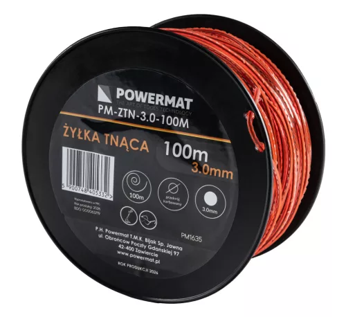 Damil fűkaszához 3,0 mm × 100 m, négyzetes, recés, erősített, PM-ZTN-3.0-100M – Powermat (PM1635)