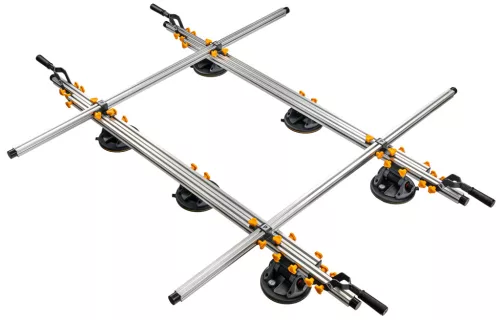 Nagyformátumú lapemelő keret 6 vákuumos tapadókoronggal, 150 kg, 205–330 cm, PM-RDPP-150M – Powermat (PM1649)
