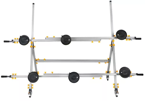 Nagyformátumú lapemelő és szállító keret kerekekkel, 150 kg, 6 tapadókorong, PM-RDPP-150MK – Powermat (PM1650)