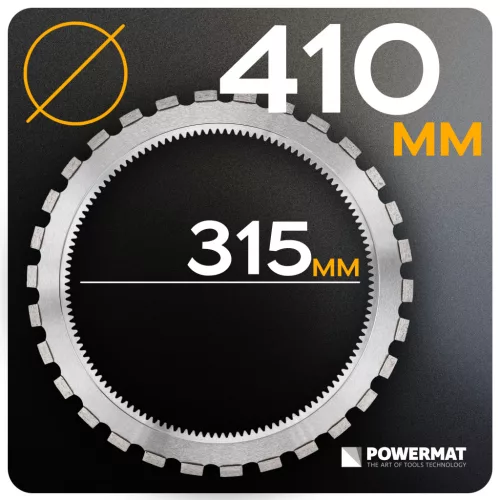 Gyémánt gyűrűs tárcsa 410 mm hajtókerékkel PM-EPP-410M-hez, PM-TPDB-410M – Powermat (PM1658)