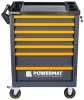 Szerszámos kocsi 7 fiókos, üres, acél, központi zárral, 76 × 46 × 96 cm, PM-SN-290MP – Powermat (PM1659)