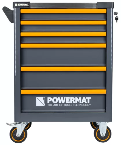Szerszámkocsi 290 részes szerszámkészlettel, 6 fiók, acél munkalap, PM-SN-290M – Powermat (PM1660)