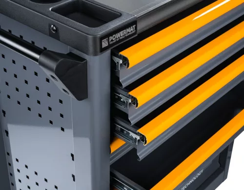 Szerszámkocsi 290 részes szerszámkészlettel, 6 fiók, acél munkalap, PM-SN-290M – Powermat (PM1660)