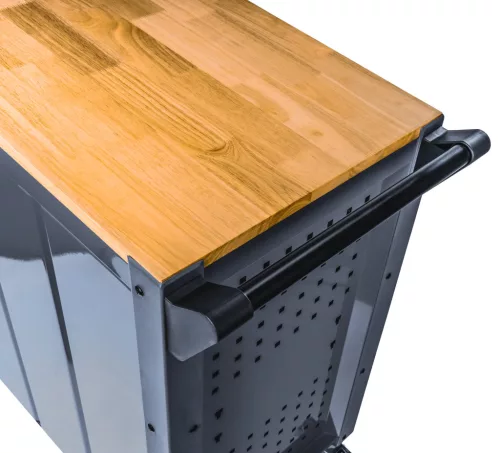 Szerszámos kocsi 12 fiókos, üres, fa munkalappal, 116 × 45,5 × 96,5 cm, PM-SN-471MP – Powermat (PM1661)