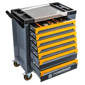   Szerszámkocsi 261 részes szerszámkészlettel, 7 fiók, oldalsó szekrény, PM-SN-261M – Powermat (PM1664)