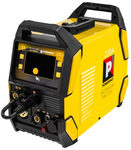 Inverteres hegesztőgép és plazmavágó MIG/MAG, MMA, TIG, CUT, 220 A, 230 V, PM-PAS-220L – Powermat (PM1671)