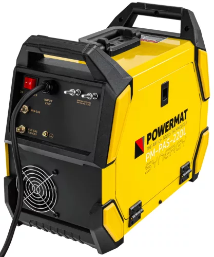 Inverteres hegesztőgép és plazmavágó MIG/MAG, MMA, TIG, CUT, 220 A, 230 V, PM-PAS-220L – Powermat (PM1671)