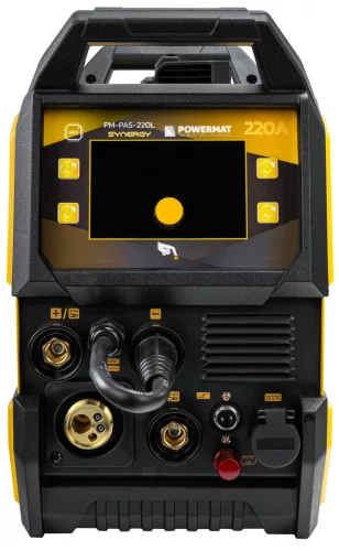 Inverteres hegesztőgép és plazmavágó MIG/MAG, MMA, TIG, CUT, 220 A, 230 V, PM-PAS-220L – Powermat (PM1671)