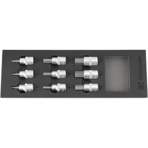Hatlapú dugókulcs készlet, hosszú, 1/2", 9 részes