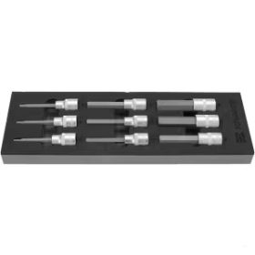 Imbusz dugókulcs készlet, hosszú, 1/2", 9 részes