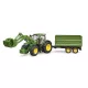 John Deere 7R 350 homlokrakodóval és pótkocsival